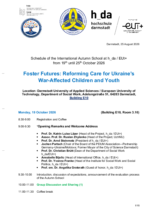 PDF – Schedule of the International Autumn School at h_da / EUt+